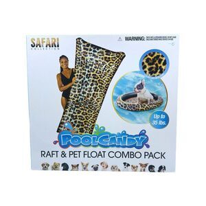 PoolCandy Raft & Pet Float Combo Pack - Safari Collection - Leopard Print